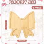 Rtteri 2 Pack Wooden Bow Party Decorations Bow Plates Bowtie Charcuterie Boards for Baby Shower Birthday Party Decorations Wood Bowtie Food Trays Coquette Serving Platter for Wedding Tabletop Tray - Image 3