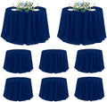 sancua Round Tablecloth 120 Inch Fit 48-96 Inch Tables, 8 Pack Navy Blue by sancua