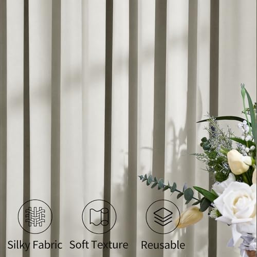 30ftx15ft Beige Backdrop Curtains for Parties, Wrinkle Free Polyester Beige Photo Backdrop Drapes 6 Panels 15 ft Long Back Drop Cloth for Wedding Birthday Photography Background Party - Image 4