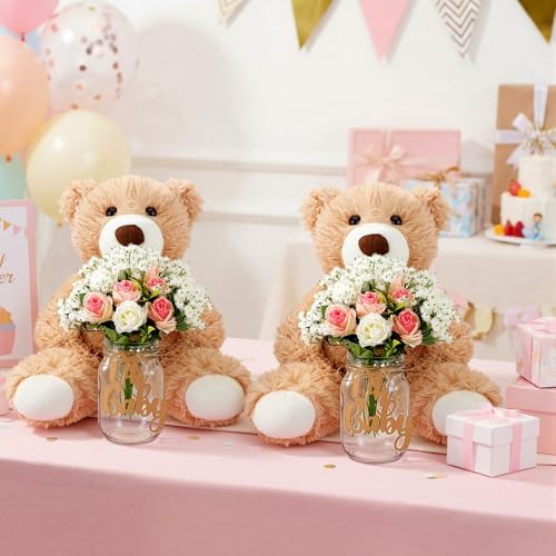 Sliner 4 Sets Pink Bear Baby Shower Centerpieces Gender Reveal Decorations - Image 5