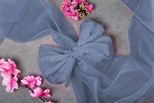 MDS Pack of 100 Organza Chair Sashes for Wedding & Event Décor – Dusty Blue - Image 5
