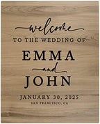 Andaz Press Large Wooden Welcome Sign for Wedding Rustic Welcome Sign 16" x 20" Custom Names Date & Location Fall Wedding Signage English Oak MDF Wood Finish Wedding Reception Indoor Outdoor Signs by AndazPress