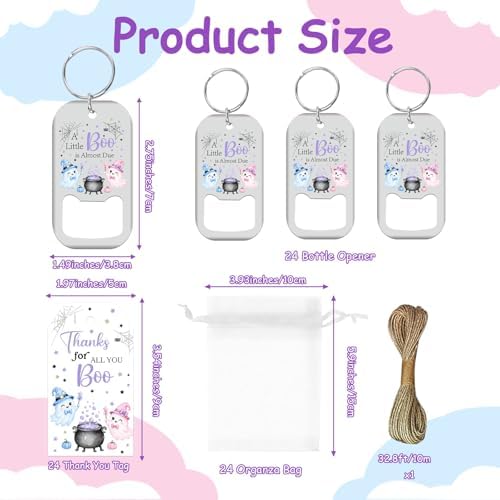 Halloween Gender Reveal Party Decorations Bottle Opener Keychains - Image 2