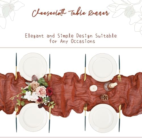 Showgeous 16 Pack Terracotta Cheesecloth Table Runner 17 x 108 Inch - Image 5
