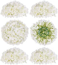 BLOSMON Faux Hydrangea Flowers Ball Centerpieces for Wedding, 6 Pcs, White by Blosmon