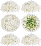 BLOSMON Faux Hydrangea Flowers Ball Centerpieces for Wedding, 6 Pcs, White by Blosmon