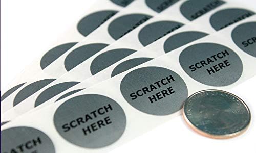 My Scratch Offs 1 in Silver Round Scratch Here Stickers, 1000 Pack by MyScratchOffs