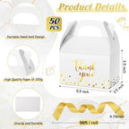 Engrowtic 50 Pcs Thank You Boxes with Ribbon Handles 5.9",White - Image 3
