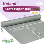 PerkHomy 24" x 2,400" (200') Light Grey Kraft Paper Roll for Craft Bulletin Board Paper Art Table Covering Crafting Gift Wrapping Bouquet Packing Parcel 80GSM 55LB (Light Grey, 24" x 200') - Image 2