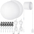 Rossesay 2 Sets Jumbo Paper Lanterns with Lamp Cord Cable White Hanging Paper Lanterns Chinese Japanese Pendant Hanging Lamp for Birthday Wedding Bridal Anniversary Party Decoration (18 Inch,Round) by Rossesay