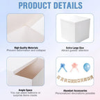 Faelhacon 28”Giant Gender Reveal Gift Box with Lid Banner 40 Pcs Blue Balloons and Ribbons Sturdy Cardboard Easy Assembly Boy Or Girl Reveal Party Decor DIY Foldable Storage(Blue) - Image 3