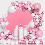 Tennis Round Backdrop Cover Pink Tennis Ball Photo Backdrop Sports Themed Birthday Baby Shower Party Decorations Circle Background Arch Cover for Fans Athletes 7.5ft - Image 2