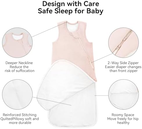 BubblePanda Rayon Made from Bamboo Sleep Sack 0-6 Months 1.0 Tog Newborn - Image 3