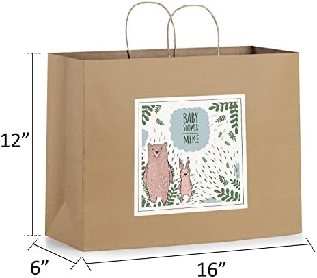 Eupako 16x6x12 Brown Paper Bags 50 Pack, Kraft Gift Bags with Handles - Image 2