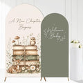 2PCS A New Chapter Begins Baby Shower Arch Backdrop Cover 6ft 7.2ft Stretchy Spandex Storybook Baby Shower Backdrop for A New Chapter Begins Pregnancy Announcement Party Supplies Photo Props by Tarndom