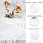 Teruntrue 20 Pack White Cheesecloth Table Runner 17x108 Inch, Boho Gauze Sheer Fabric Cheese Cloth Table Runners for Wedding Party Bridal Shower Baby Shower Birthday Home Decor Garden Farmhouse - Image 3