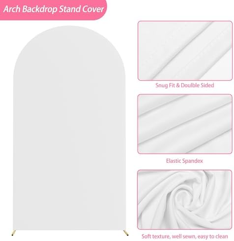 Putros Arch Backdrop Stand and Cover Set, 7.2ft Arch Stand with White Cover - Image 4