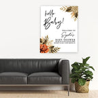 Andaz Press Custom Large Baby Shower Welcome Sign, 16" x 20", Burnt Orange Florals Arch Personalized Canvas Welcome Sign, Gender-Neutral Canvas Sign for Baby Sprinkle, Fall Baby Shower Decorations - Image 4