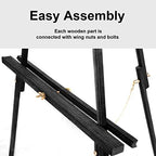 Falling in Art 65" A-Frame Wooden Tripod Easel Stand (Black) - Image 3
