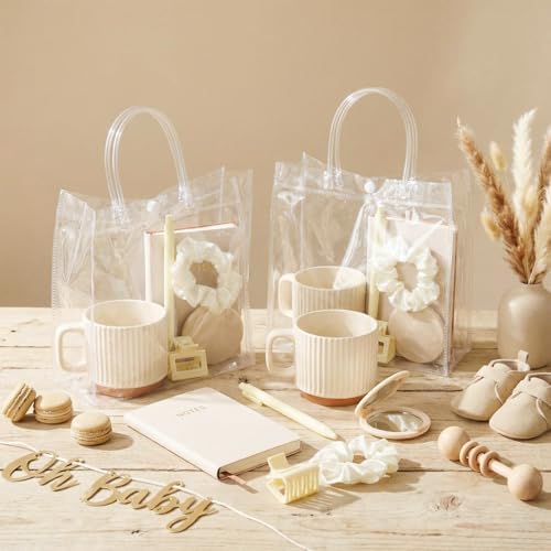 42Pcs Baby Shower Prizes for Game Winners, Baby Shower Guests Favor Set with Scrunchies Ceramic Mug Hair Claw Mirror Pen A6 Notebook Gift Bag for Wedding Bridal Showers Favor(Creamy White) - Image 3