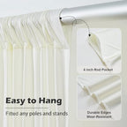 20ft x 10ft Wrinkle Free Ivory Backdrop Curtain for Parties, 4 Panels 5x10ft Silky Polyester Ivory Wedding Backdrop Drapes Photo Back Drop Cloth for Birthday Baby Shower Photography Background - Image 5