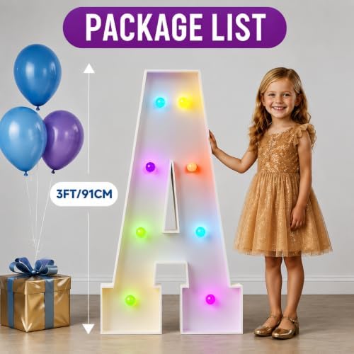 Baby Marquee Letters, 3FT Multicolor Lights Baby Shower Decorations - Image 3