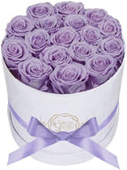 Prifroti 17 Flowers in a Luxury Suede Box, Birthday Gifts for Women, Preserved Flowers, Mothers Day Roses Gift for Mom, Lavender by Prifroti