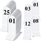 Remerry 25 Pcs Acrylic Table Numbers 1-25, Tent Cards for Events, White by Remerry