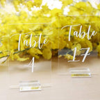 UNIQOOO Acrylic Wedding Table Number 1-20 with Stand | 4x6 inch Printed Calligraphy, Sign and Holder | Perfect for Wedding, Reception, Centerpiece Decoration, Event, Party - Image 5