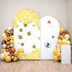 Set of 2 Arch Backdrop Covers Sweet Bee Theme Baby Shower 2PCS Spandex Stretchy Arch Cover for Honey Bees Birthday Party Banquet Decorations (Hunny,7.2FT & 6FT) by Uoimystify