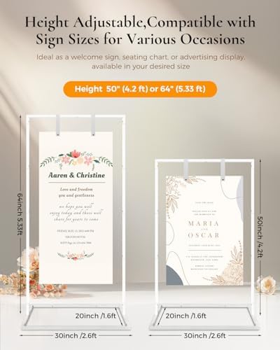 Wedding Sign Holder - Adjustable Welcome to Our Wedding Sign Stand Stand with 39 Premium Templates & Leather Straps,6PCS Screwdriver Set Tool Kit Heavy Duty Easel Stand for Sign Display Poster - Image 2
