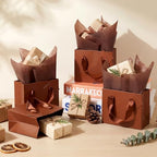 Qilery 50 Pcs Wedding Paper Gift Bags Bulk with Tissue Paper Small Gift Bags with Handle and Tags for Birthday Wedding 4th of July Party Business(Dark Brown,4.7 x 2.4 x 3.9'') - Image 5