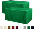 Obstal 2 Pack Green Table Clothes for 6 Foot Rectangle Tables - Water Resistant Washable Fabric Polyester Rectangle Table Cover Protector for Wedding, Banquet and Trade Shows, 72L x 30W x 30H Inches by Obstal