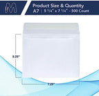 MOS White 5x7 Invitation Envelopes A7 (5.25 x 7.25 Inch) 500 Pack, Self-Seal Heavyweight for 5x7 Cards, Photos, Wedding Invitations, Greeting Cards, Thank You Cards, Announcements - Image 2