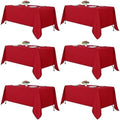 Fitable 6 Pack Red Tablecloths 70x120 Inch for 6-8 Ft Rectangle Tables by Fitable