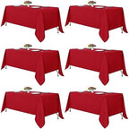 Fitable 6 Pack Red Tablecloths 70x120 Inch for 6-8 Ft Rectangle Tables by Fitable