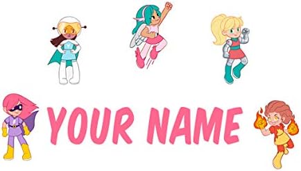 Oliver's Labels Premium Name Wall Decals - Matte Finish Personalized Wall Art for Kids' Rooms & Nurseries (Superheroines) by Oliver%27s+Labels