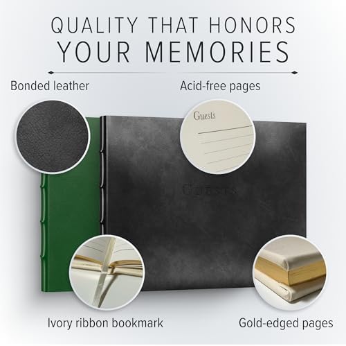 Gallery Leather Guest Book - Great for Wedding, Reception, Baby and Bridal - Image 4