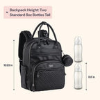 BabbleRoo Leather Diaper Bag Backpack - Baby Essentials Travel Baby Bag, Multi function, with Changing Pad, Stroller Straps & Pacifier Case – Unisex, Black - Image 2