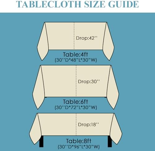 VidaFete 6 Pack 90 * 132inch Ivory Rectangle Tablecloth for 6ft Tables - Image 2