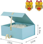 Large Gift Boxes with Lids 5 Pcs 13X11X5.3 In Blue Magnetic Gift Box Large - Image 3
