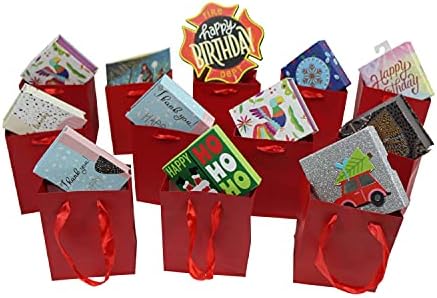 100pk Extra Small Gift Wrap Paper bags with Ribbon Handles(4.5*5.5*2.5in) for Party Favors, Baby Shower, Weddings,Holidays,Graduation,Birthdays,Celebrations,Bridesmaids Gifts,Bulk Solid Color (red) - Image 5