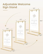 Gold 2Pack Wedding Welcome Sign Stand, Easel Stand for Sign Poster - Image 3