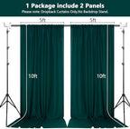 MEETSKY Green Backdrop Curtains,Party Backdrop Drapes,5ft x 10ft,2 Panels - Image 2