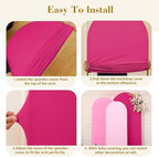 Pink Arch Backdrop Cover 3 Set-4FT, 5FT, 6FT Spandex Fitted Wedding Arch Stand Covers for Baby Shower Girls Birthday Party Wedding Ceremony Banquet Photo Arch Stand Background Decorations - Image 6