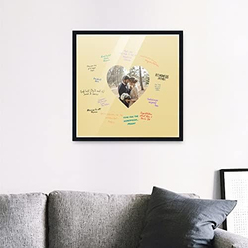 Poster Palooza 24x24 Black Autograph & Signature Picture Frame With Yellow Heart Opening Photo Mat for 8x8 Pictures - With Pens, UV Acrylic & Foamboard Backing - Image 6