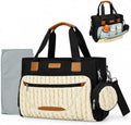 FHELAD Diaper Bag Tote for Women, Baby Diaper Bag Set (Black-White) by FHELAD