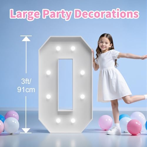 Imprsv Marquee Letters OH, 3FT Light Up Letters Baby Shower Decorations - Image 3