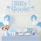 VioraWhite 183 Pcs Silly Goose Birthday Party Set Classical Blue - Image 5