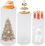 3-Piece Clear Acrylic Pedestal Display Stands Set, 77lbs Load Capacity, Round Cylinder Pedestal Display Plinth Pillars, Modern Display Columns, Large Cylinder Plinths Elegant Display Stand (3-Piece) - Image 4